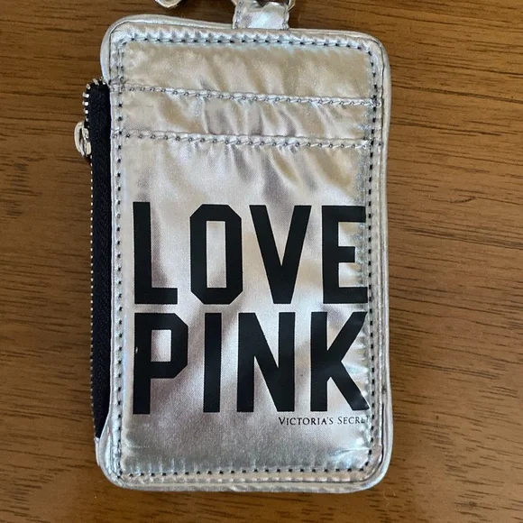 PINK VICTORIA’S SECRET SILVER LANYARD ID HOLDER - Picture 2 of 9